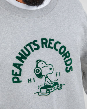 Peanuts Records Sweatshirt Grey