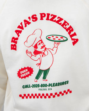 Hot & Brava Pizza Sweatshirt White