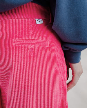 Corduroy Pleated Pants Pink