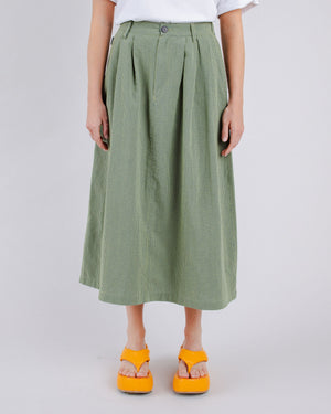 Checks Midi Skirt Olive