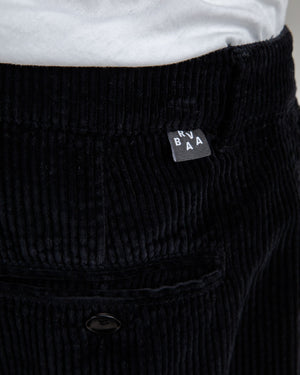 Corduroy Pleated Chino Pants Black