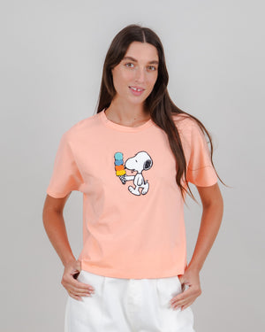 Peanuts Icecream Oversize Tee Pink