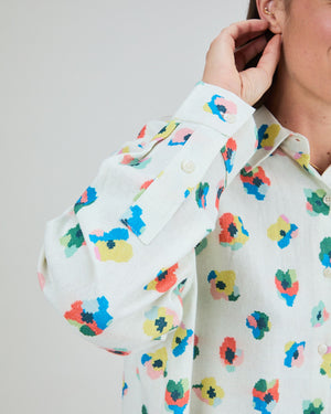 Mini Flower Boxy Blouse Ecru