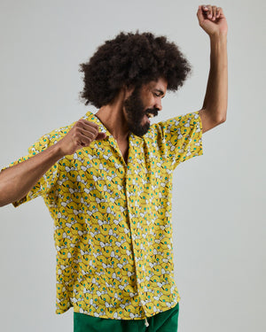 Peanuts Donuts Aloha Shirt Yellow