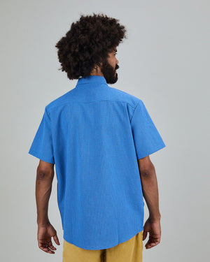 Asis Percales Daisy Checks Boxy Shirt Blue