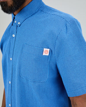 Asis Percales Daisy Checks Boxy Shirt Blue