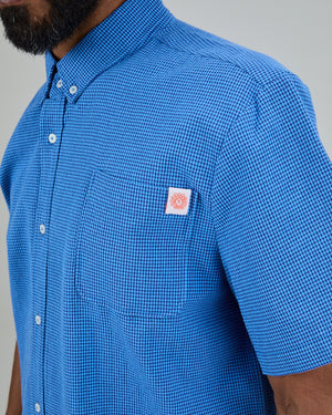 Asis Percales Daisy Checks Boxy Shirt Blue