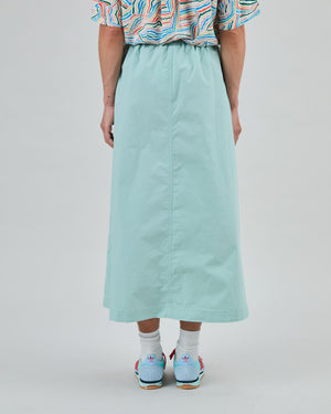 Elastic Comfy Midi Skirt Light Green