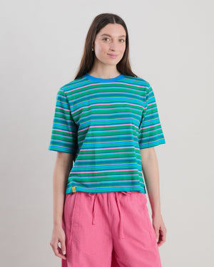 Stripes Boxy Tee Blue