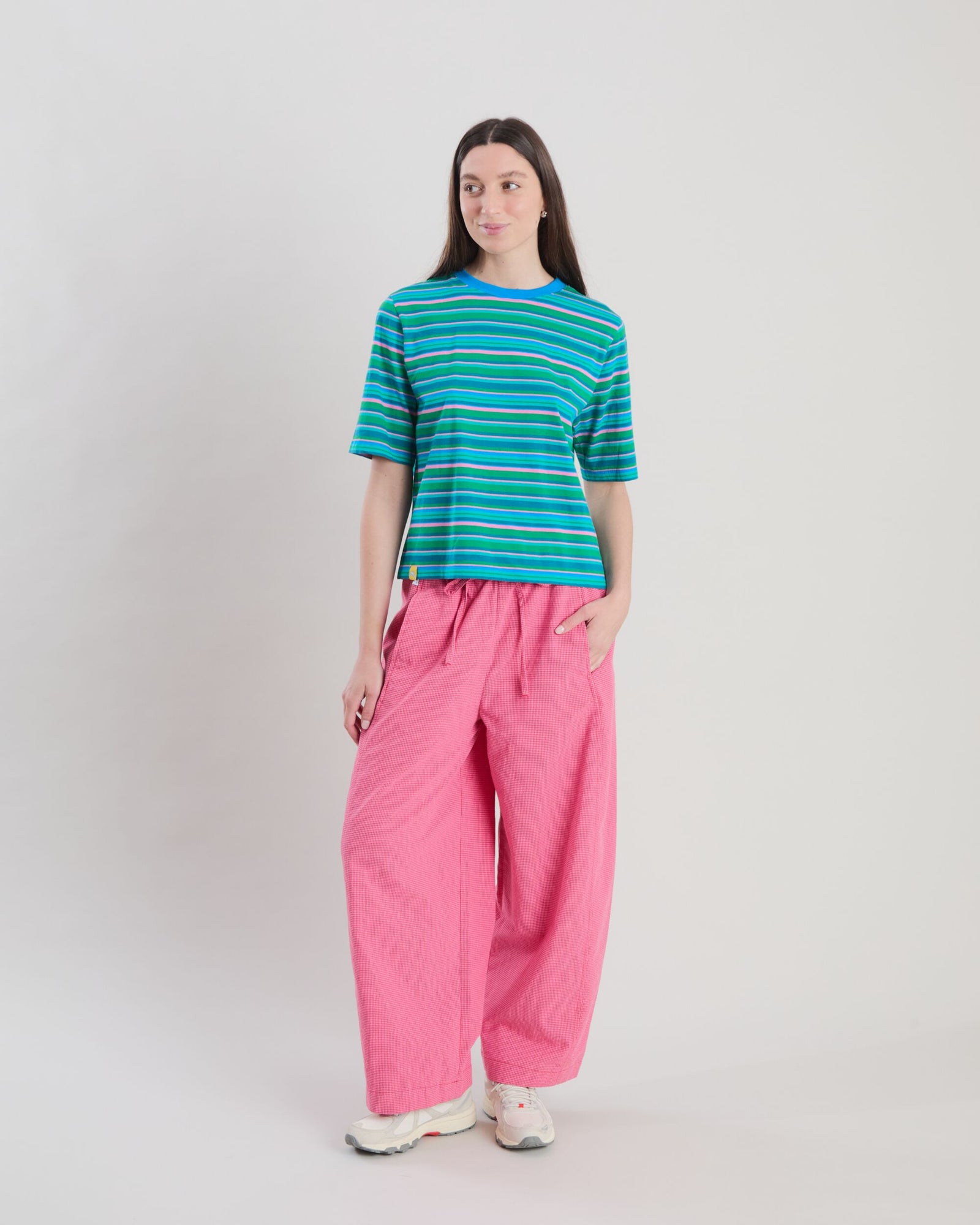 Stripes Boxy Tee Blue