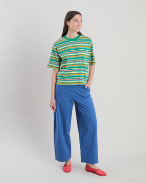 Stripes Boxy Tee Green