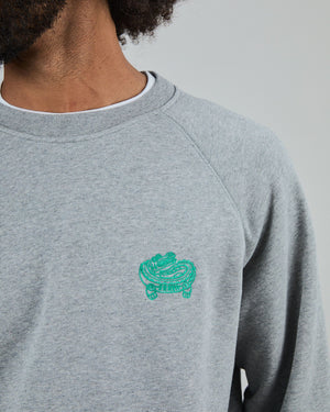 Asis Percales Crocodylus Sweatshirt Grey Melange