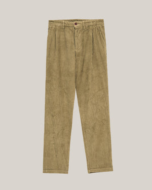 Corduroy Pleated Chino Pants Camel