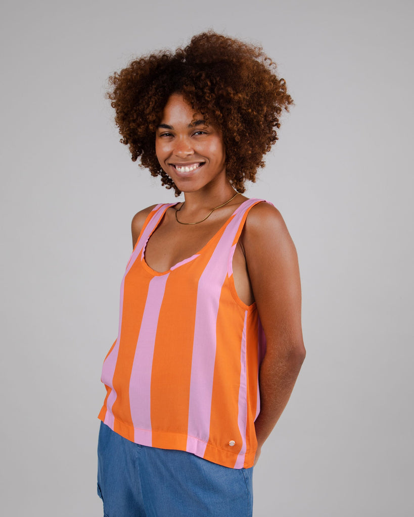 【あんな様】Multicolor Stripe TankTop Striped Scoop Neck Tank – Lilla P