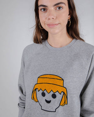 Playmobil Face Sweatshirt Grey