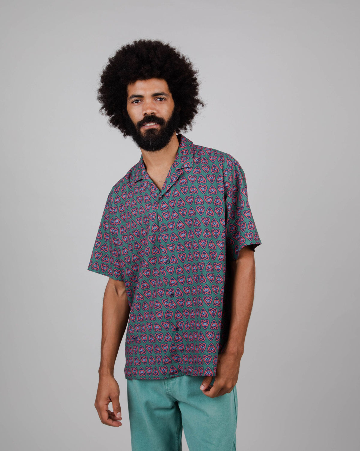 Asis Percales Heart Aloha Green