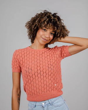Lace Knitted T-Shirt Pomelo