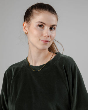 Velvet Raglan Sweatshirt Green