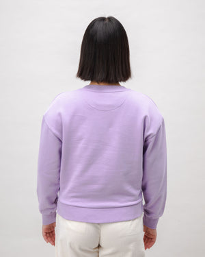 Peanuts Snow Rounded Cotton Sweatshirt Lavander