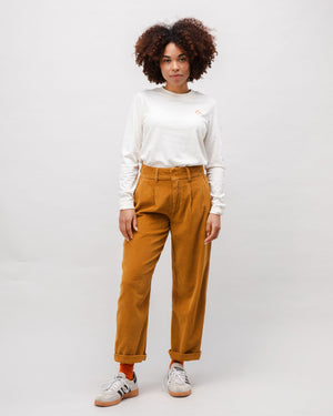 Corduroy Pleated Pants Camel