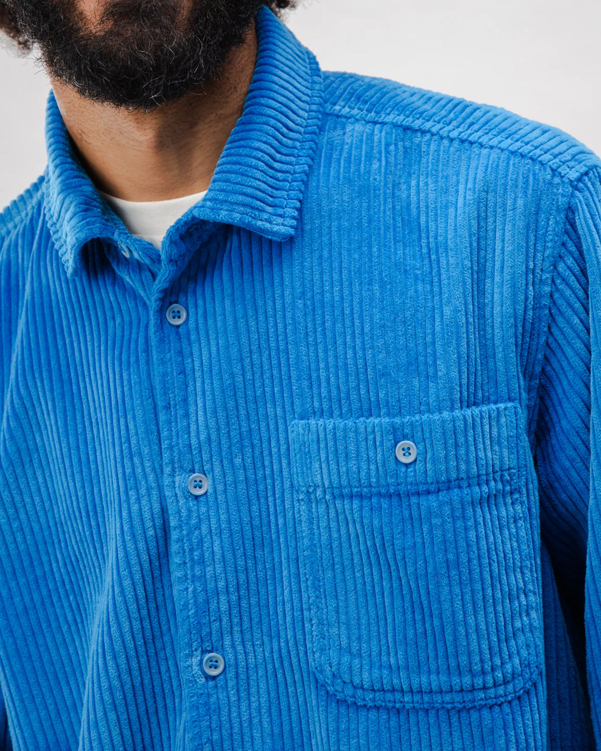 Corduroy Overshirt Blue - 100% Organic Cotton - Brava Fabrics Corduroy Overshirt Blue - 100% Organic Cotton - Brava Fabrics