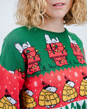 Peanuts Xmas Cotton Sweater Multicolor