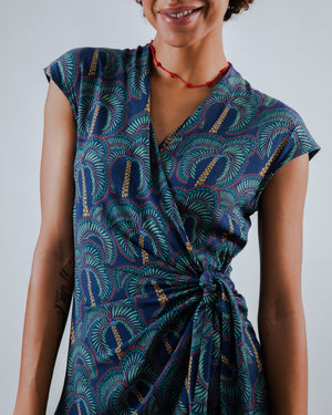 Borneo Kimono Dress Navy