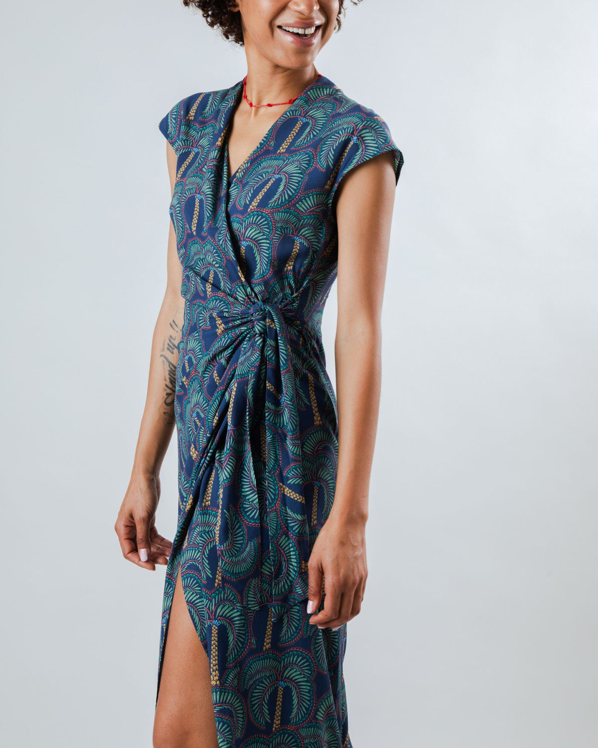 Borneo Kimono Dress Navy