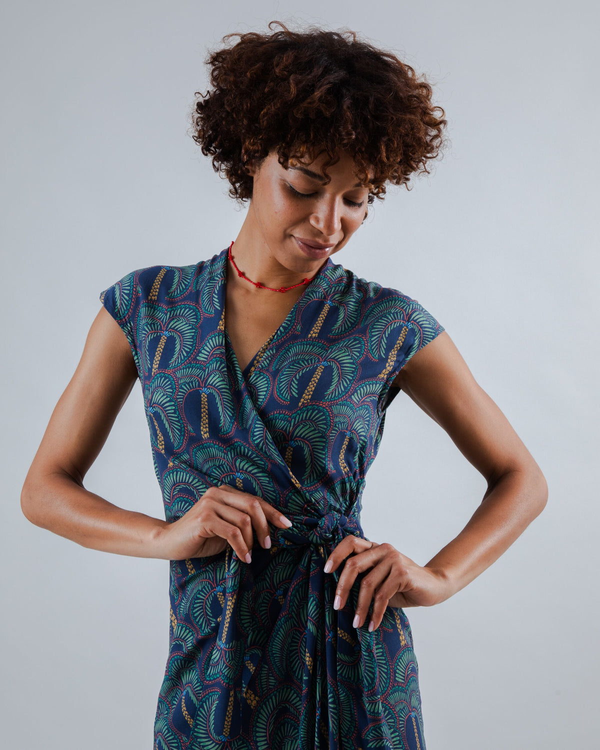 Borneo Kimono Dress Navy