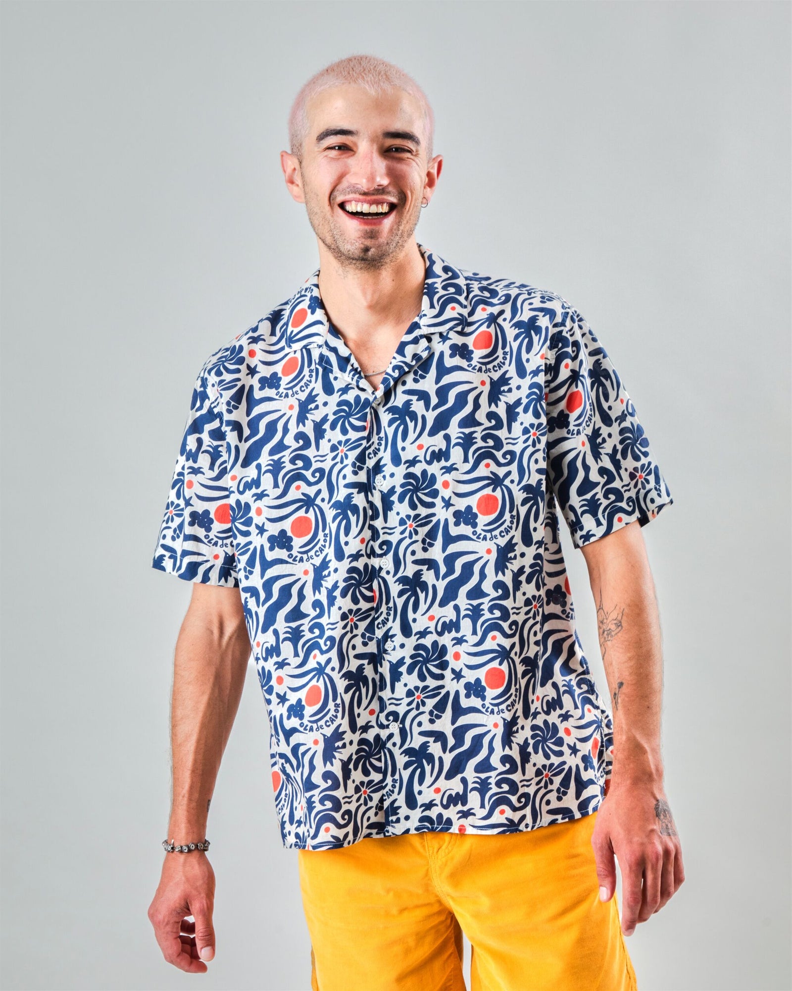 Ola de Calor Aloha Shirt Navy