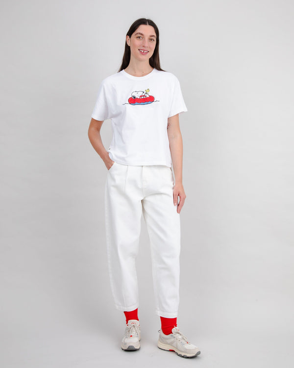 Peanuts Floating Oversize Tee White - 100% Organic Cotton - Brava Fabrics