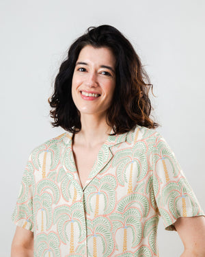 Borneo Aloha Blouse Ecru