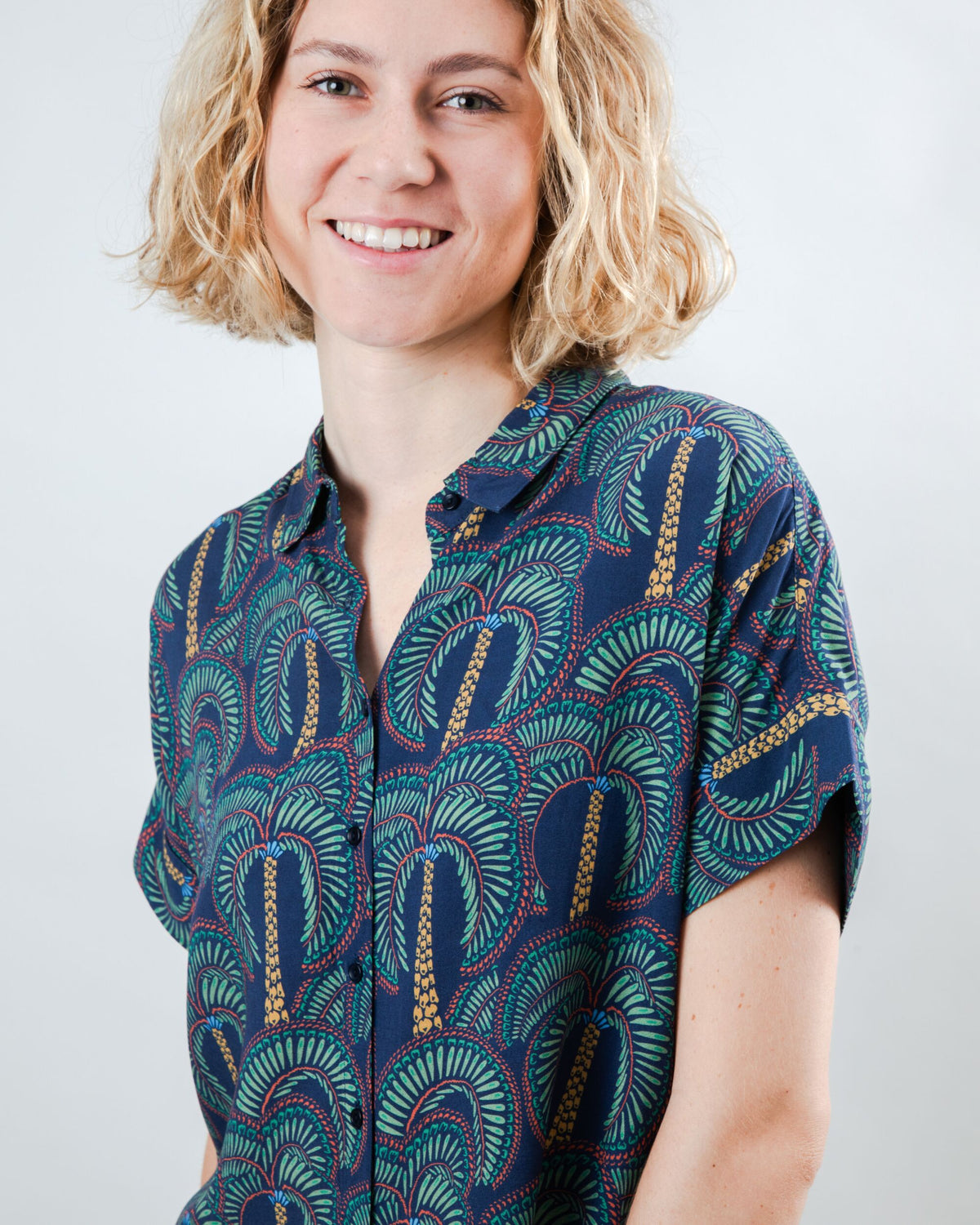 Borneo Batwing Blouse Navy