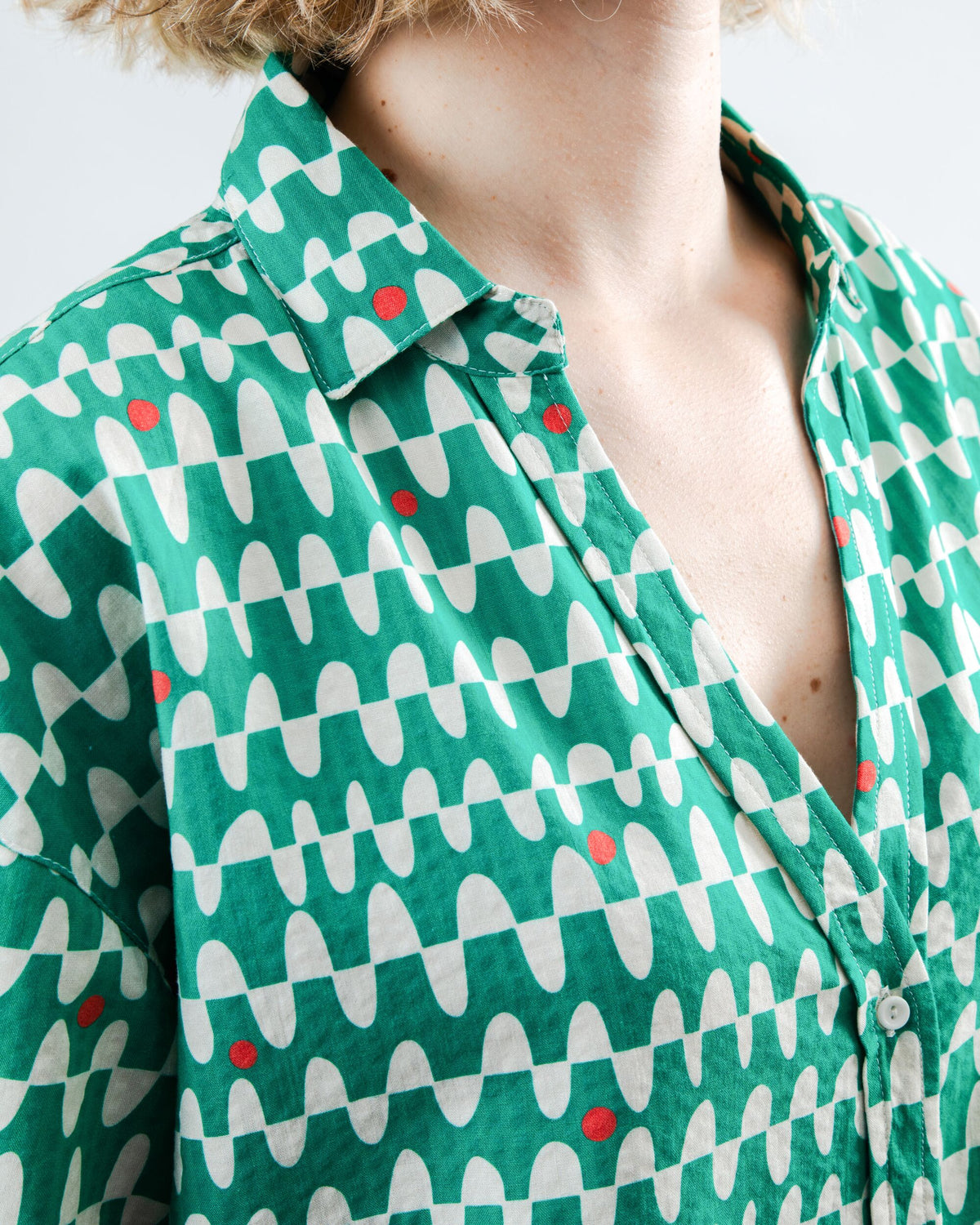 Sunset Cropped Blouse Green