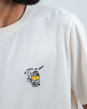 Minions No coffee no work Tshirt Ecru