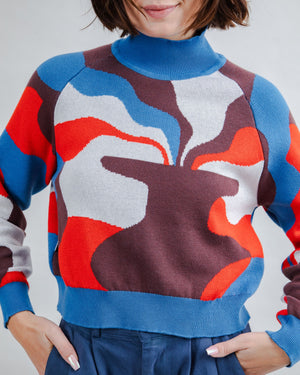 Jacquard Cropped Sweater Sobremesa