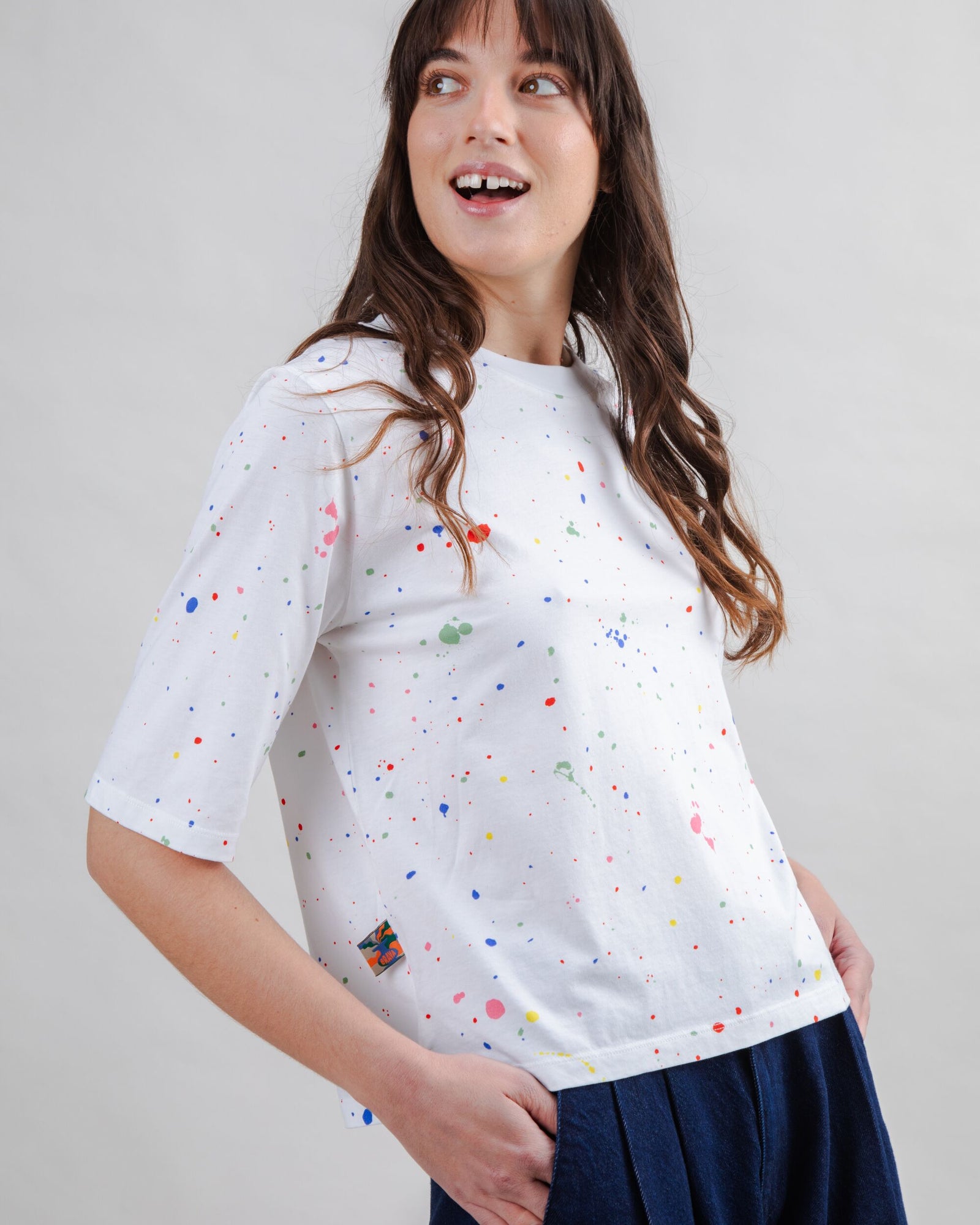 Splash Paint Squared Tee White