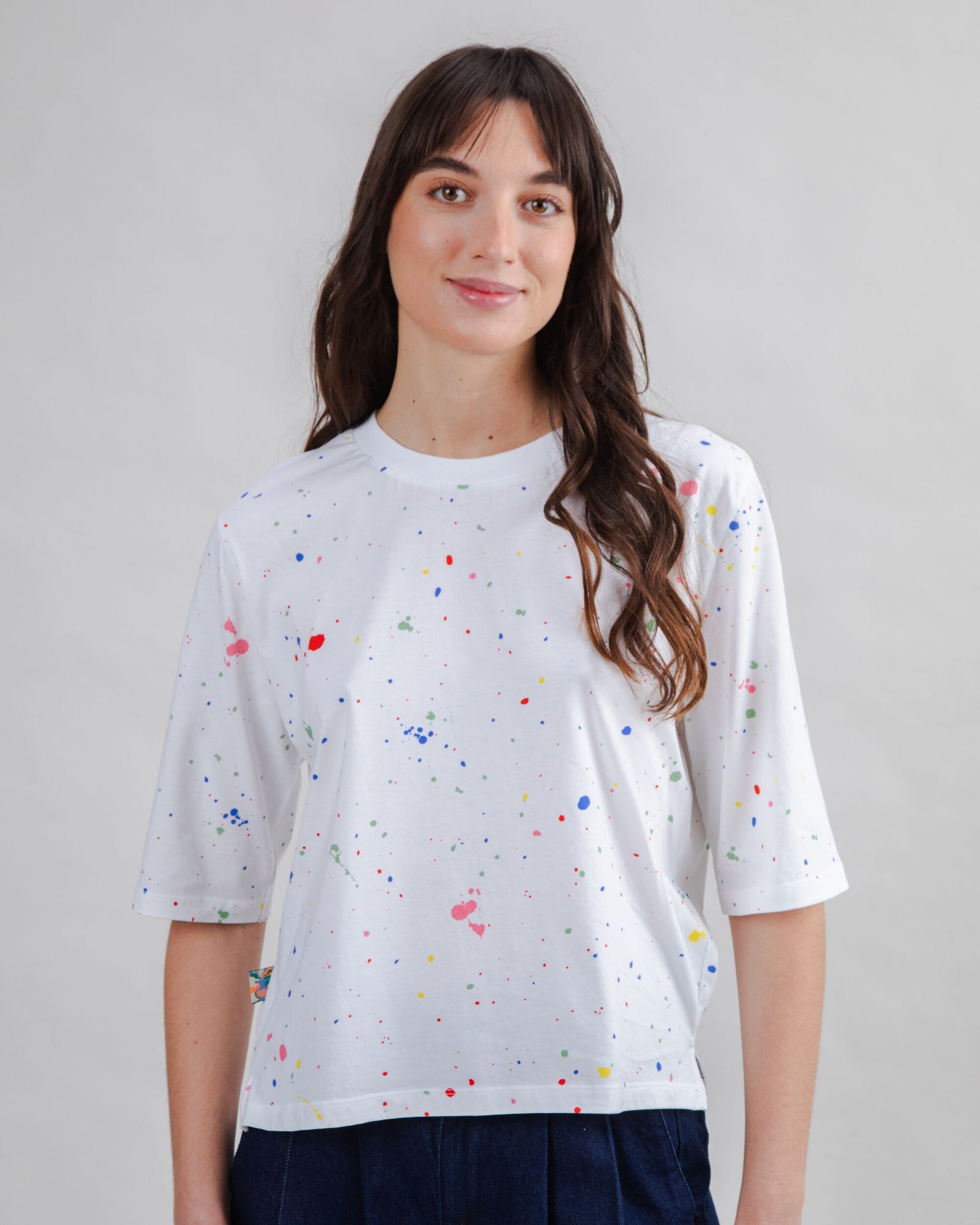 Splash Paint Squared Tee White