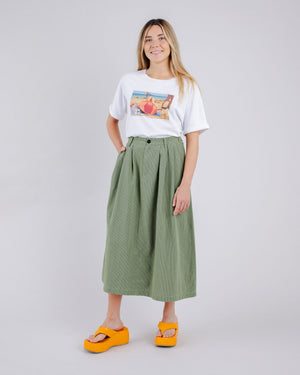 Checks Midi Skirt Olive