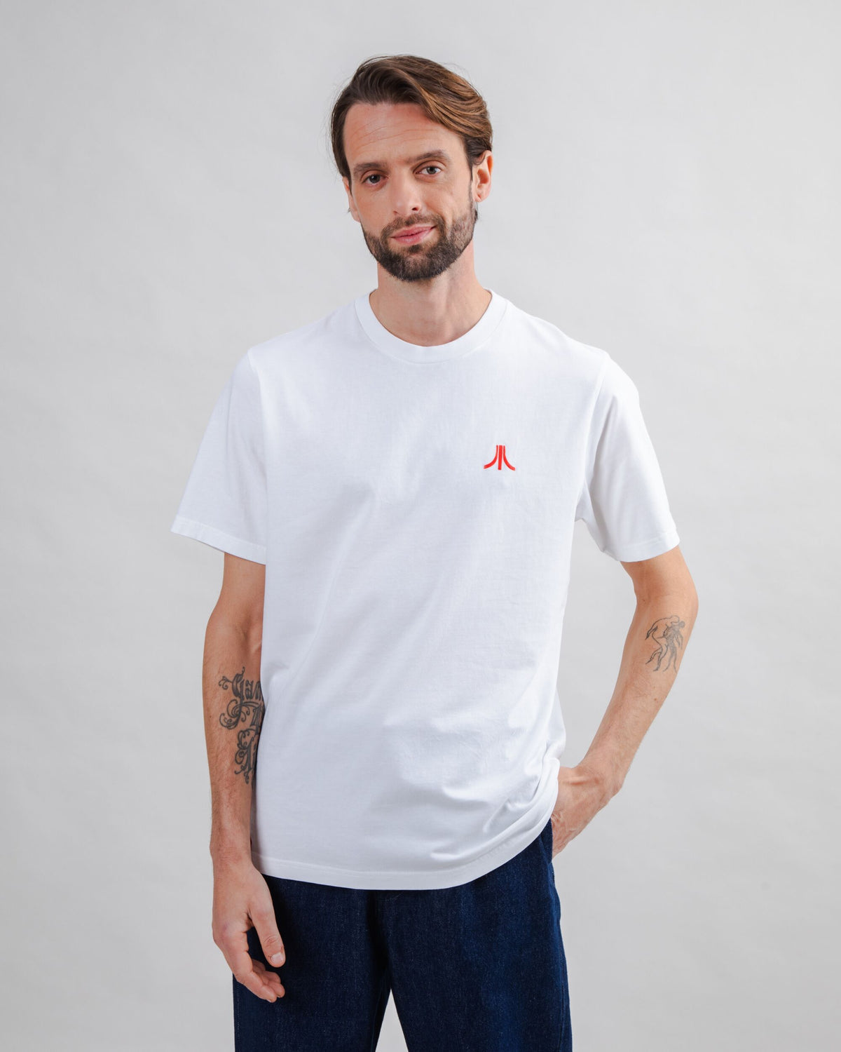 Atari Vintage Games White Logo Classic Gaming T-Shirt - Nostalgie Jeux Vidéo Rétro