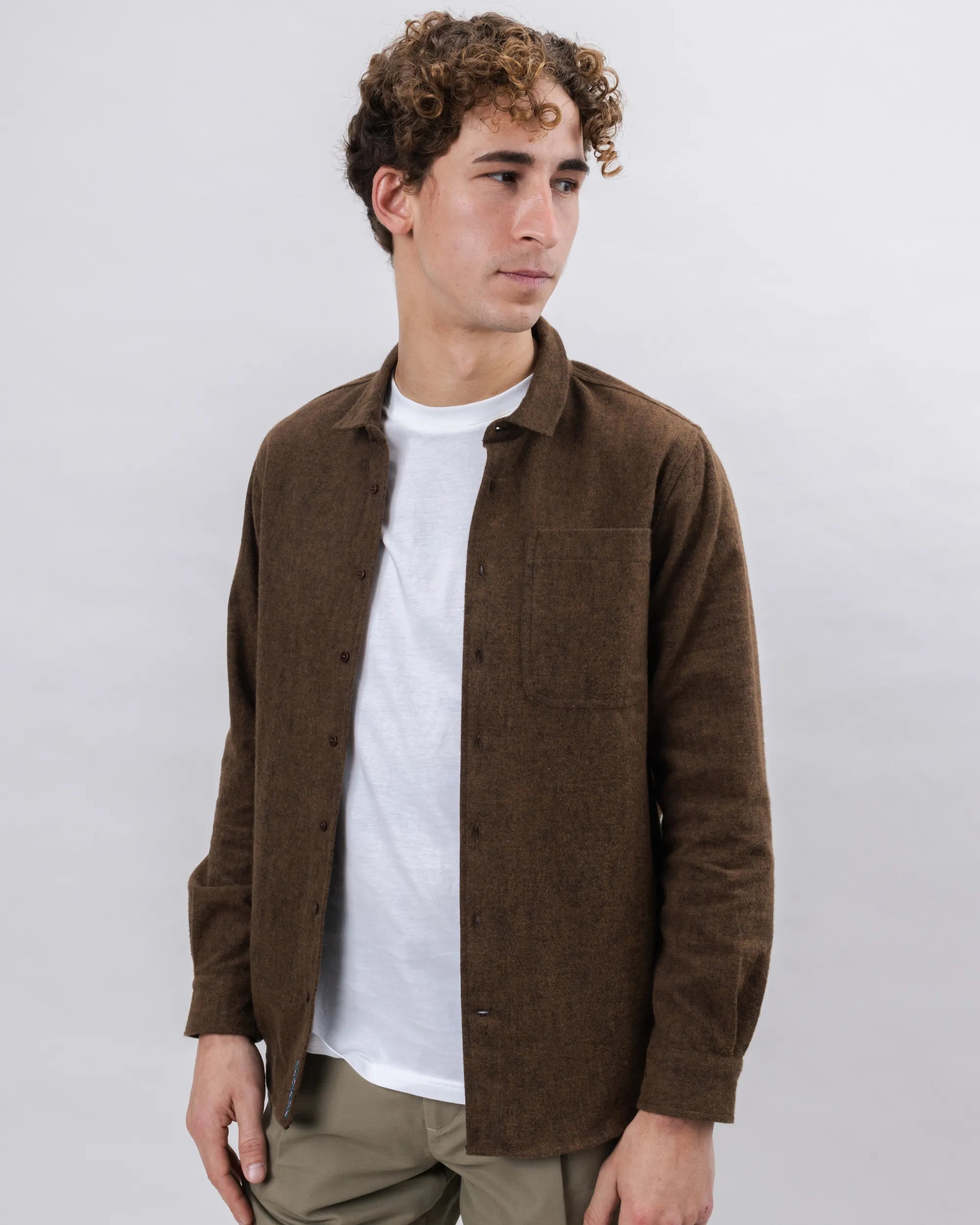 Heart Flannel Overshirt Brown