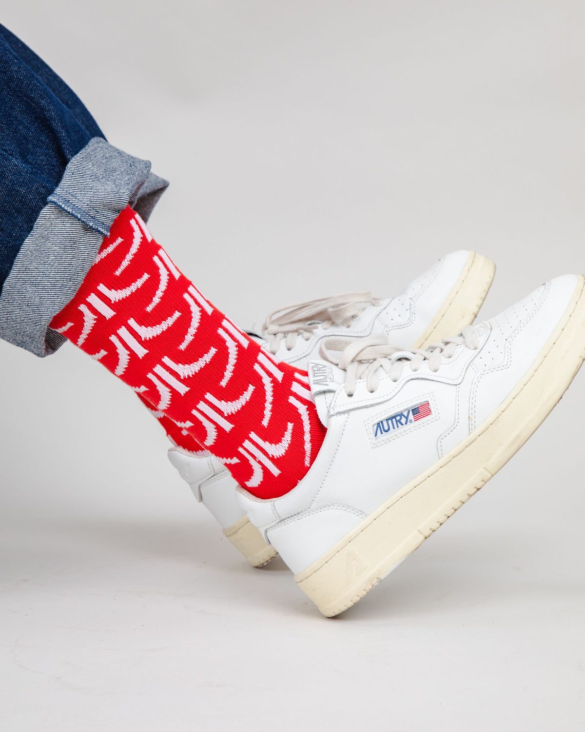Atari Pattern Socks Red