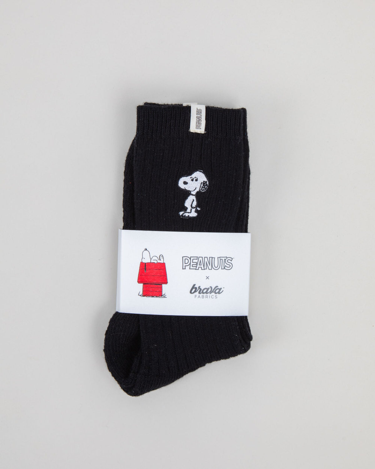 Peanuts Snoopy Ribbed Socks Black