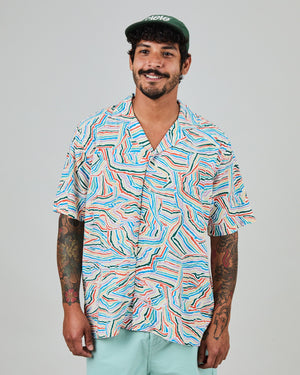 Messy Stripes Aloha Shirt Multicolor