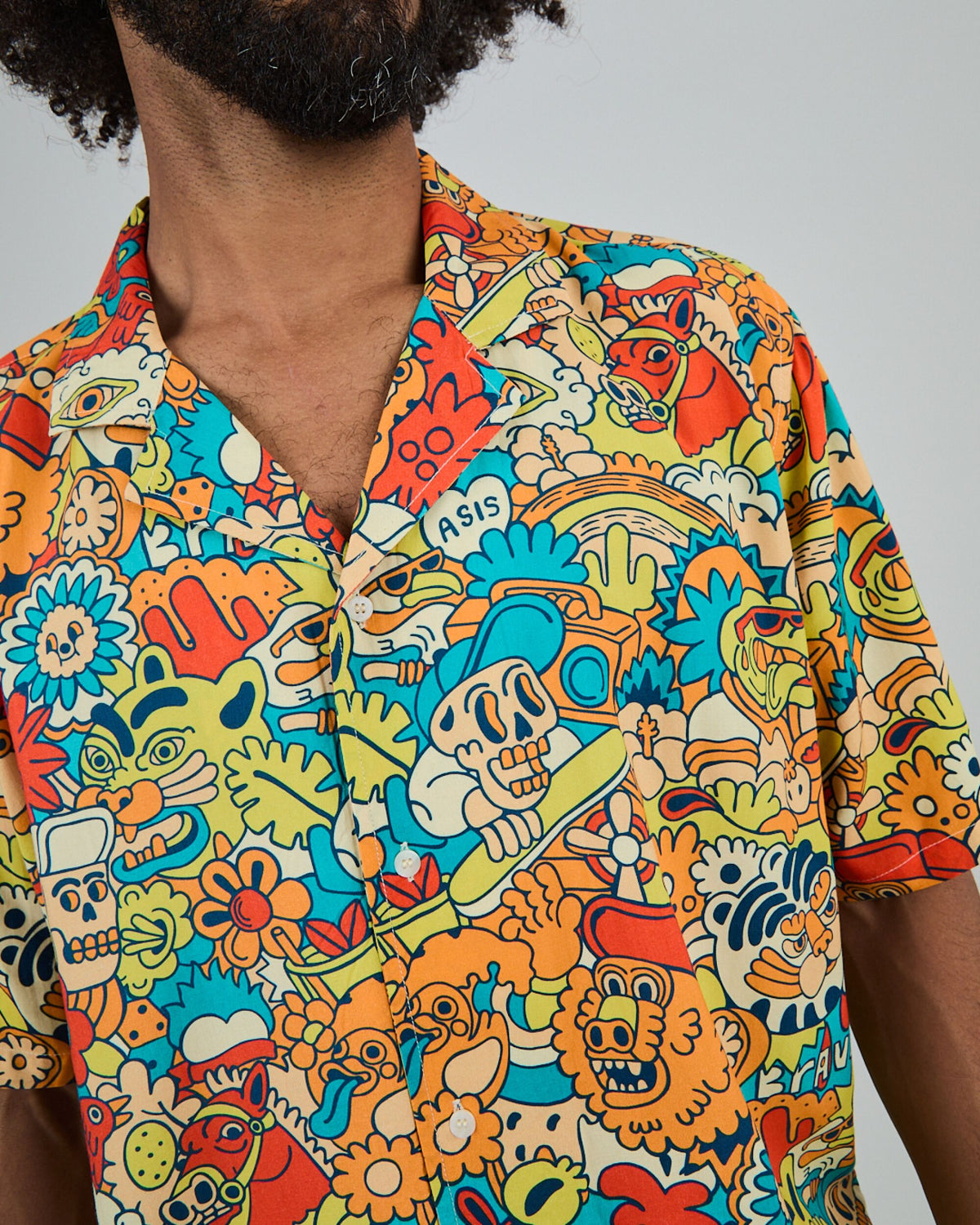 Asis Percales Party Animal Aloha Shirt