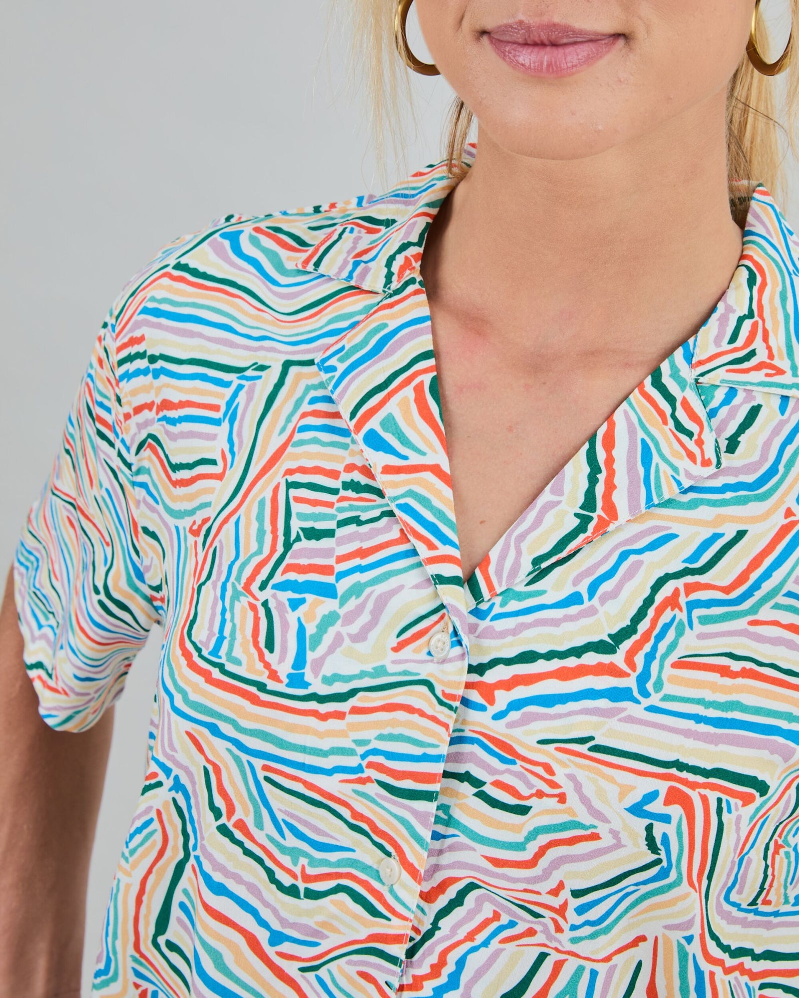 Messy Stripes Aloha Blouse Multicolor