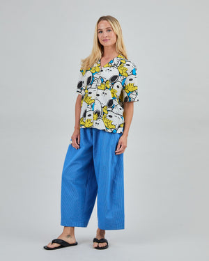 Peanuts Freehugs Aloha Blouse Blue