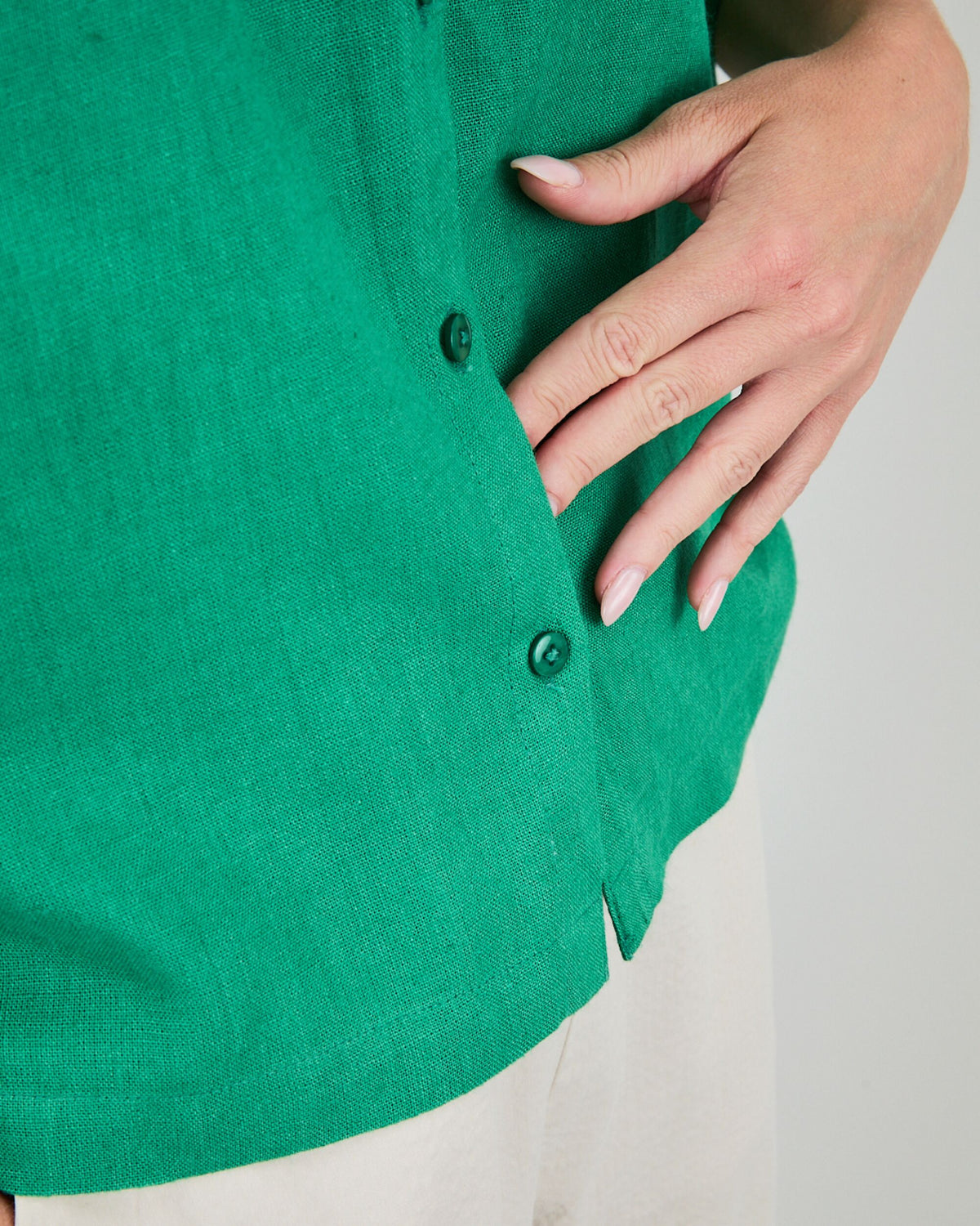 Boxy Squared Blouse Green
