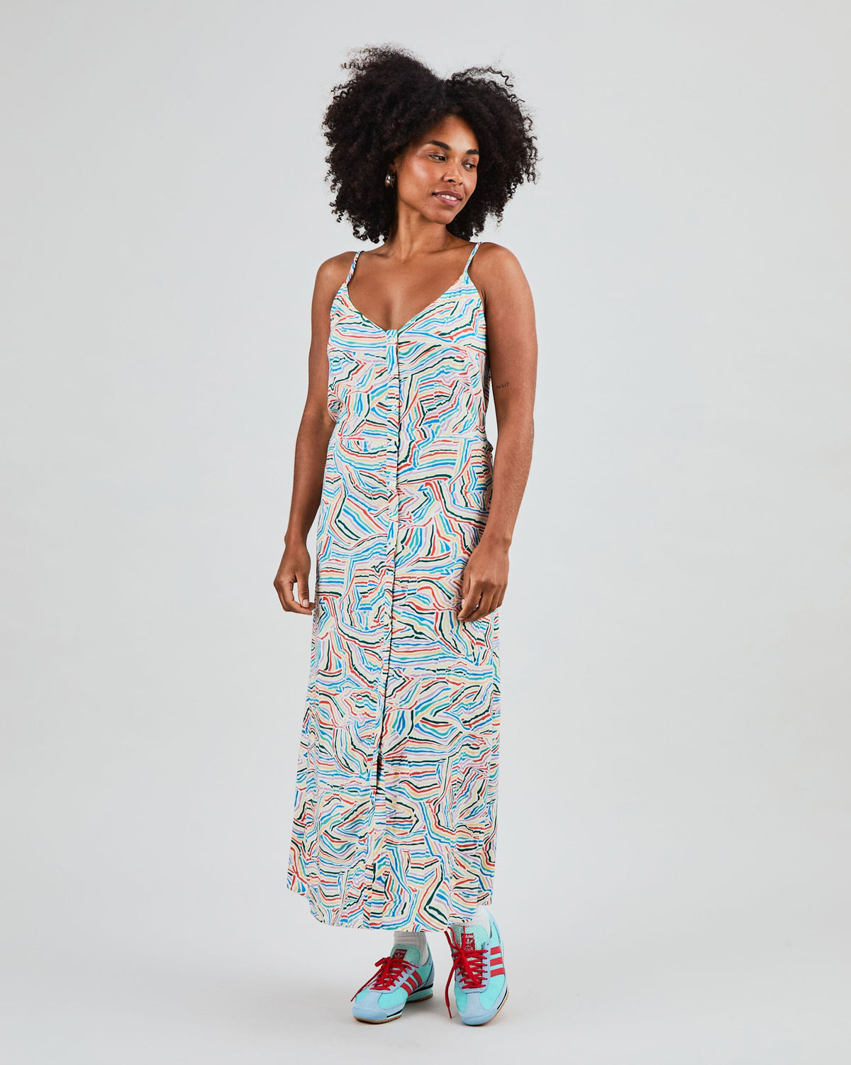 Messy Stripes Strap Dress