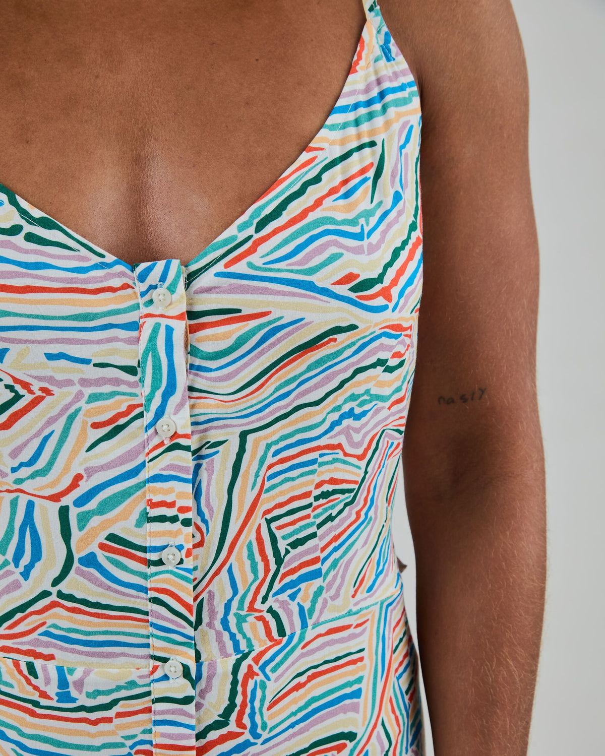 Messy Stripes Strap Dress